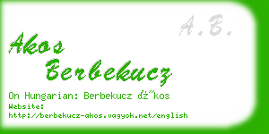 akos berbekucz business card